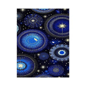 celestial blue gold canvas art bedroom