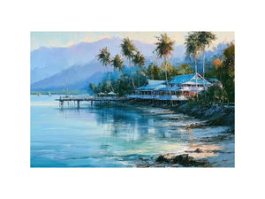 tropical coastal canvas beach house decor