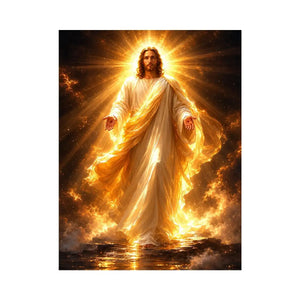 radiant jesus golden light canvas art