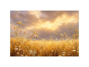 golden wildflower canvas print bedroom