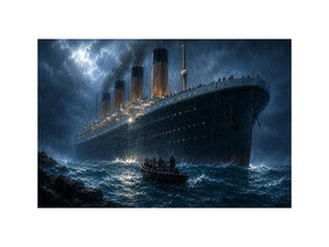 vintage ocean liner canvas art office