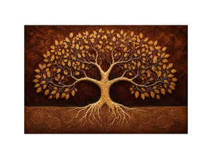 golden tree canvas art warm luxury decor