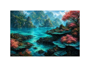 tropical landscape canvas art coastal decor