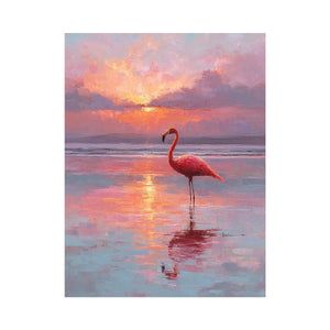 pink flamingo sunset canvas