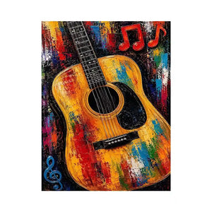 colorful guitar music canvas art
