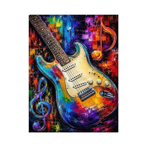 colourful guitar music canvas print