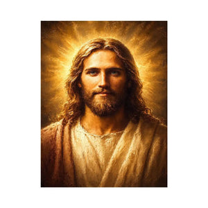 jesus portrait golden light canvas art