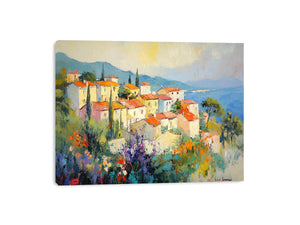 Seaside town Canvas Painting