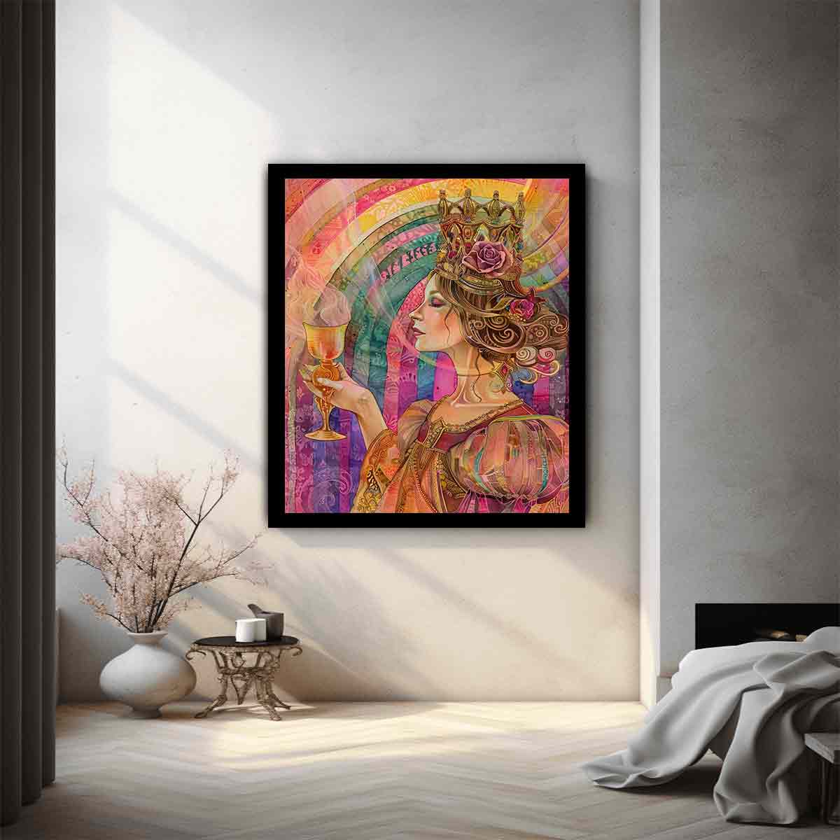 Goddess of the Rose – Mythic Floral Portrait