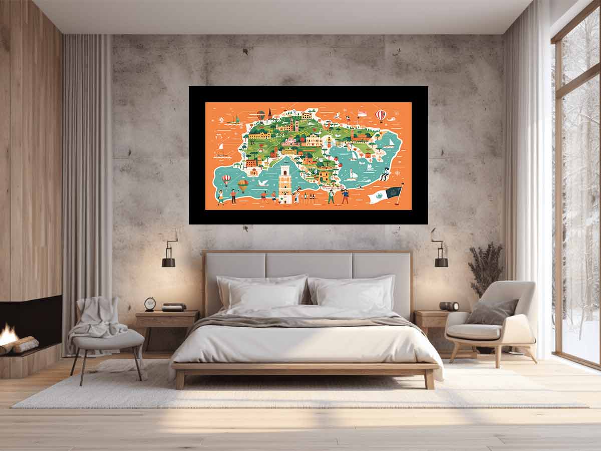 Colorful Itlay Map