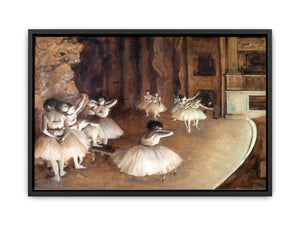 The Dance Class - The Rehearsal of the Ballet on Stage by Edgar Degas Painting