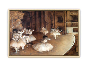 The Dance Class - The Rehearsal of the Ballet on Stage by Edgar Degas Art Print