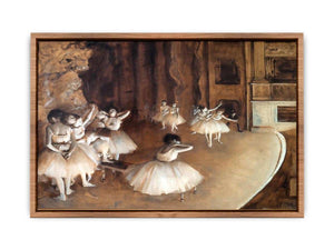 The Dance Class - The Rehearsal of the Ballet on Stage by Edgar Degas Poster