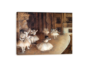 The Dance Class - The Rehearsal of the Ballet on Stage by Edgar Degas Painting