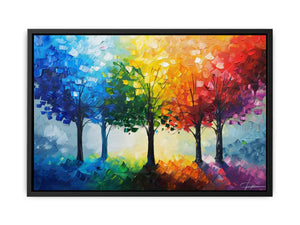 Colorfull Trees Painting Canvas Print