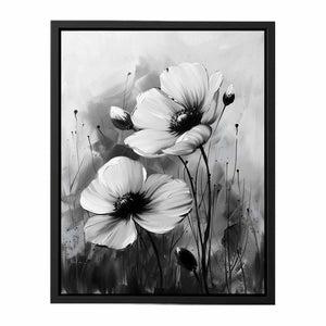Black and white Flower Painting Canvas Print