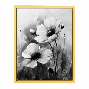 Black and white Flower Painting Streched canvas