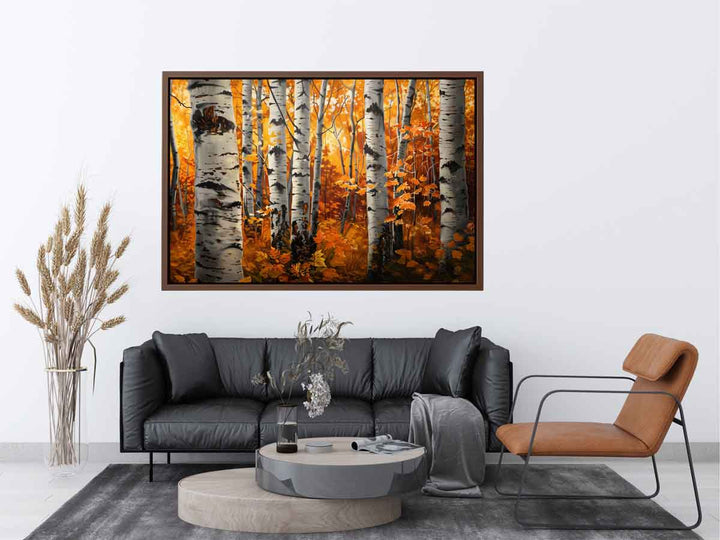 Birch Tree Painting canvas Print