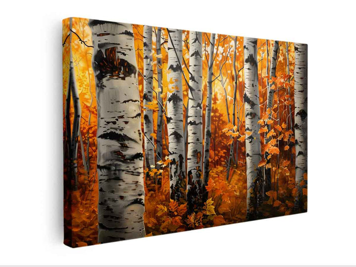 Birch Tree Painting canvas Print