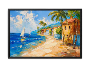Beach town Canvas Print
