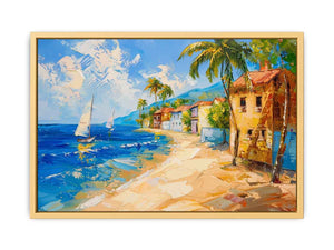 Beach town Streched canvas