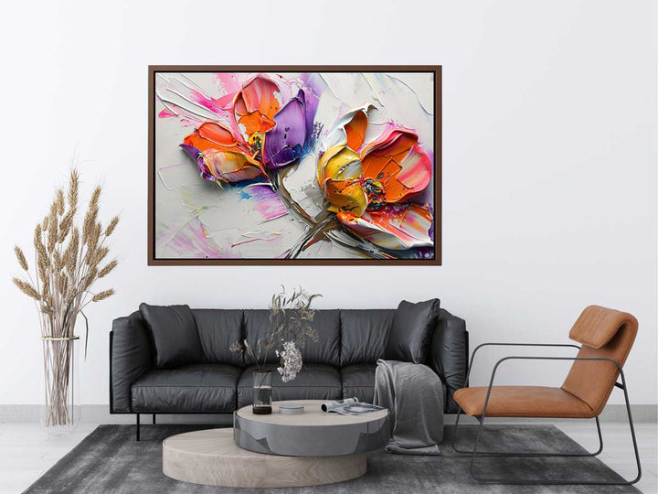 Abstract Flower Buds Painting canvas Print
