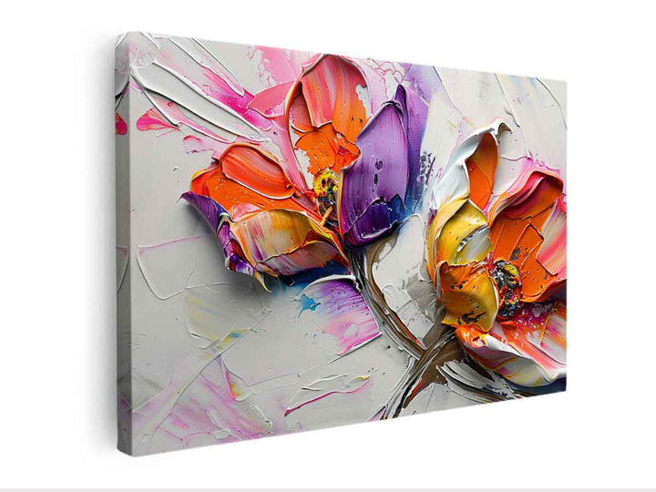Abstract Flower Buds Painting canvas Print