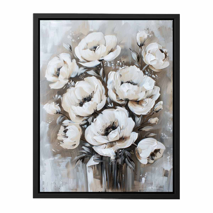 White Floral Painting