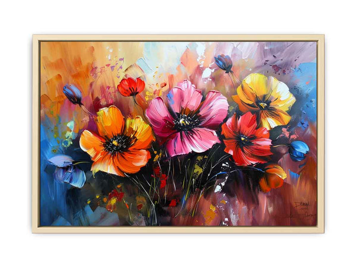 Colorful Floral Painting framed Print