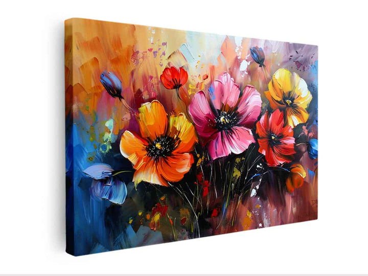 Colorful Floral Painting canvas Print