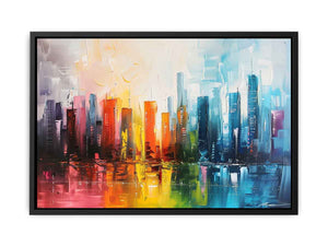 Modern Abstract City Painting Canvas Print