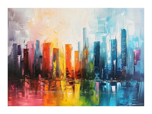 Modern Abstract City Painting
