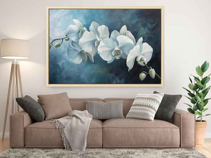 White Orchid  Painting Art Print