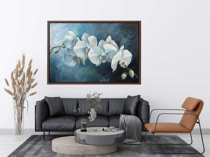 White Orchid  Painting canvas Print