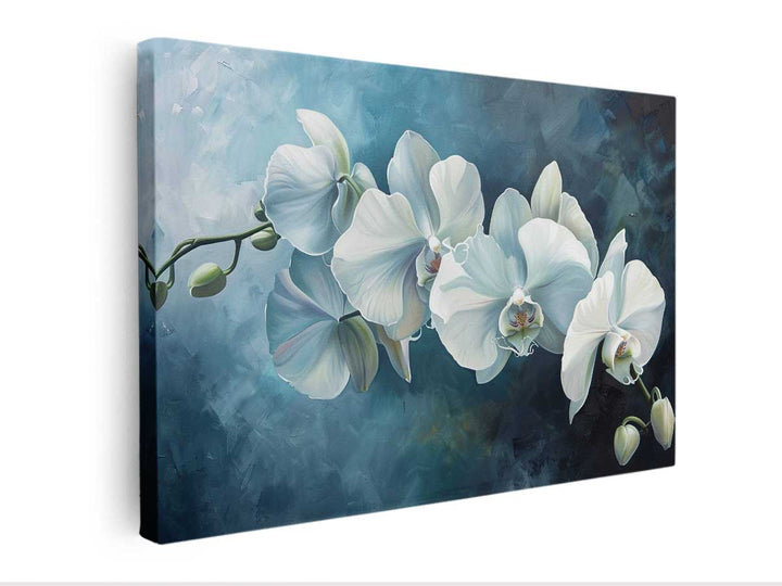 White Orchid  Painting canvas Print