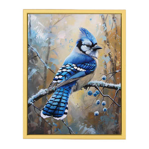 Jay Blue Bird Painting Streched canvas