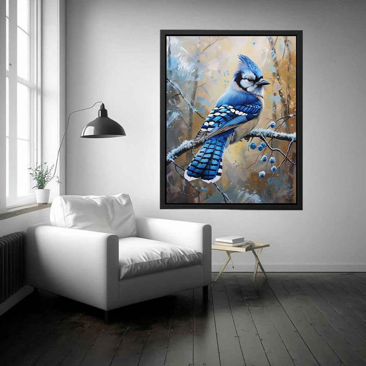 Jay  Blue  Bird Painting Art Print