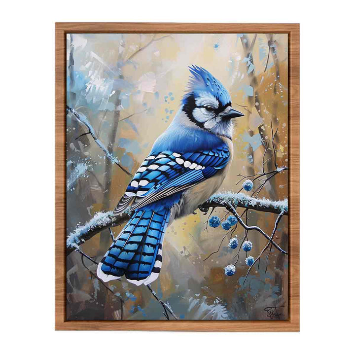 Jay  Blue  Bird Painting framed Print