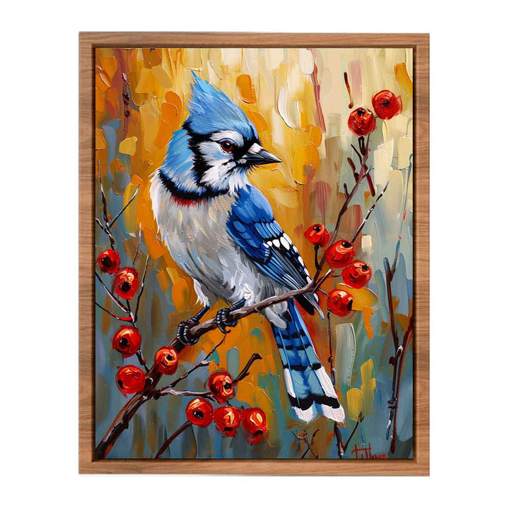 Blue Jay Painting framed Print