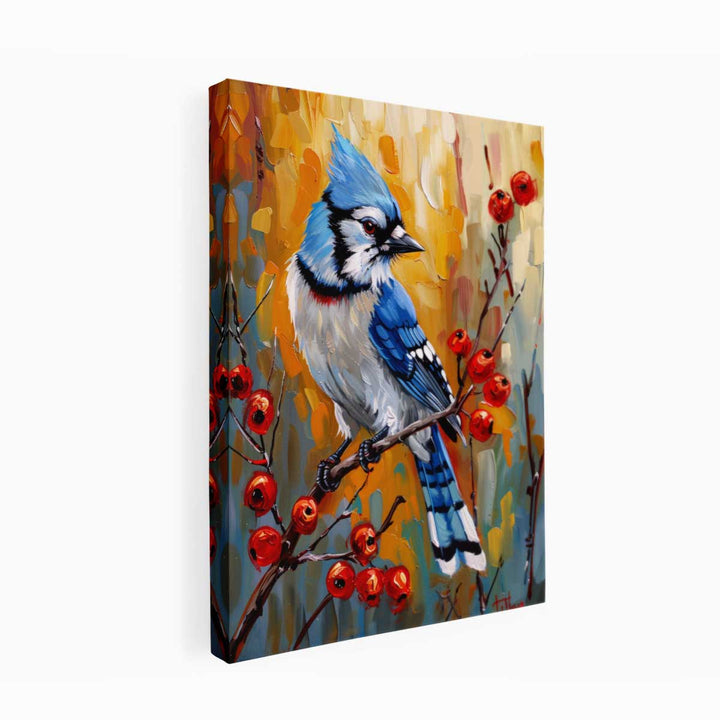 Blue Jay Painting canvas Print