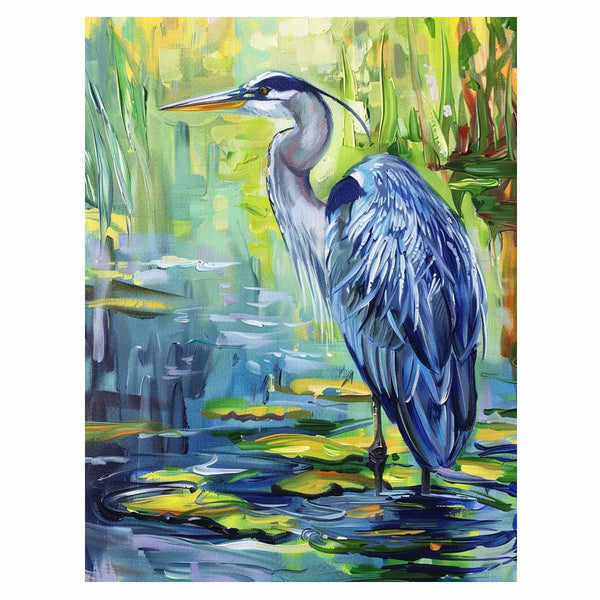 Blue Heron Painting Art Print