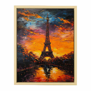 Eiffel Sunset Painting Art Print