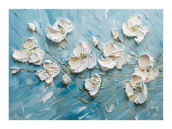 White Flower  Painting Art Print