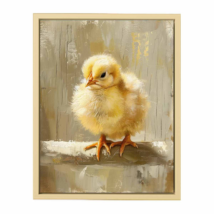 Baby Chicken Art Painting framed Print