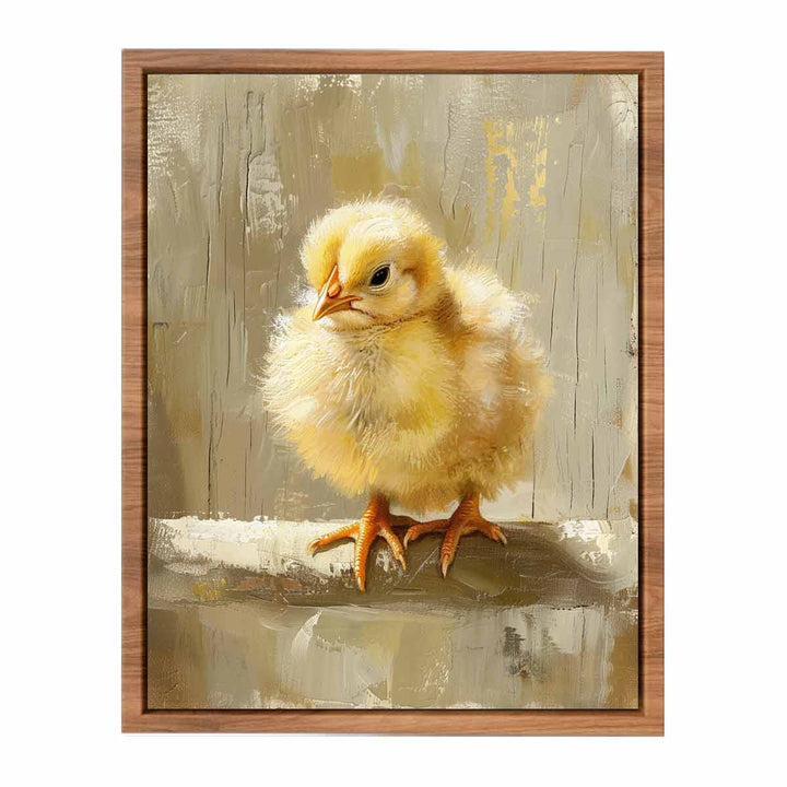 Baby Chicken Art Painting framed Print
