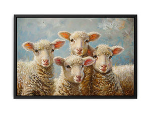 Baby Sheeps Painting Canvas Print