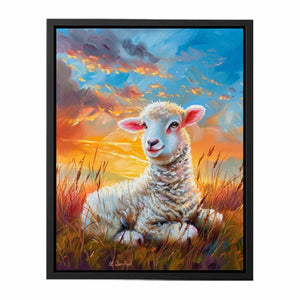 Baby Sheep Painting Canvas Print