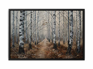 Grey Birch Trees Canvas Print