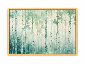 Birch Trees watercolor Streched canvas