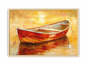 Boat in Sunset Art Print